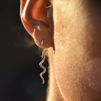 Bambie Serpent Drop Earrings (Silver)