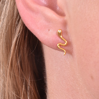 Ava Gold Filled Snake Stud Earrings image