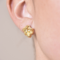 Imani Solid Sculpture Stud Earrings (Gold) image