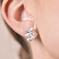 Imani Solid Sculpture Stud Earrings (Silver) image