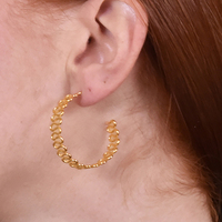 Janae 24K Artisan Golden Spring Hoop Earrings image