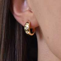 Kayla Star Engraved Dainty Huggie Earrings image