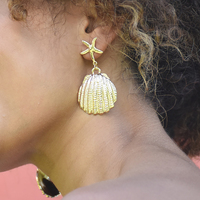 Acela Beach Goddess Star Shell Earrings image
