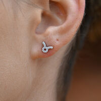 Taurus Artisan Zirconia Pavé Stud Earrings (Silver) image