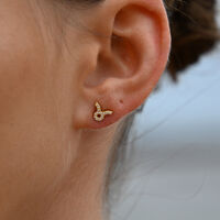 Taurus Artisan Zirconia Pavé Stud Earrings (Gold) image