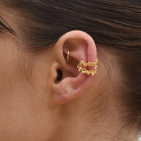 Ivor Ear Contour Textured Twin Line Cuff Earring (Single Piece) image