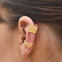 Miko Ear Contour Textured Sculpture Cuff Earring (Single Piece) image