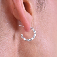 Solvej Artisan Raw Silver Hoop Earrings image