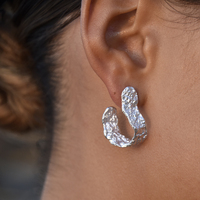 Amandine Artisan Sculptural Flow Earrings (Silver) image