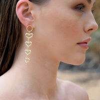 Haven Artisan Sculptured Heart String Earrings (Gold) image