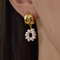 Karmi Textured Pearl Drop Earrings image