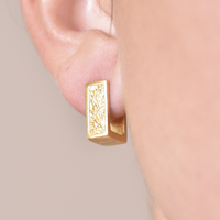 Adelyn Art Deco Textured  Huggie Earrings (Gold Vermeil) image