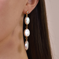 Starling 24K Crystal Freshwater Pearl Drop Earrings image