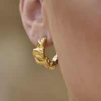 Tosca Textured C Hoop Earrings