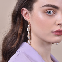 Lyria Runway Style Shell Drop Earrings image