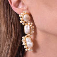 Amour 22K Luxury Pearl Bouquet Earrings image