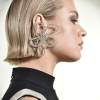 Julieta Catwalk Diamante Flower Earrings (Oversized) image