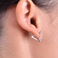 Irma Modern Minimalist Dainty Silver Earrings image