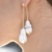 Lorene Luxury 24K South Sea Twin Baroque Pearl Earring (Single Piece) image