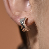 Archie Artsy Twin Curve Earrings (Silver)