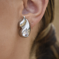 Anica Twin Droplet Earrings (Silver)