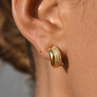 Amaryllis Twin Flame Curved Earrings (Gold) image