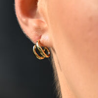 Asta Sculptural Twin Line Earrings (Gold) image
