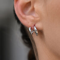 Asta Sculptural Twin Line Earrings (Silver) image