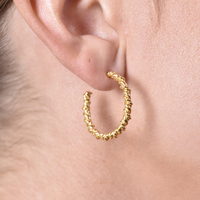 Veronique French Twisted Hoop Earrings (Gold)