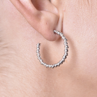 Veronique French Twisted Hoop Earrings (Silver) image