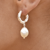 Adley Pearl Drop Earrings (Silver) image