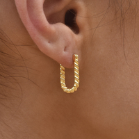 Josi Minimalist Twisted Huggie Earrings (Gold Vermeil) image