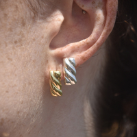 Velma Twisted U Huggie Earrings (Gold Vermeil) image