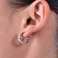 Greta Artsy Wavy Silver Hoop Earrings