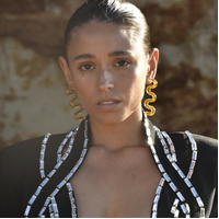 Darya Artsy Wave Earrings (Orange) image