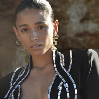 Darya Artsy Wave Earrings (Yellow) image