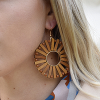 Lola Wooden Wheel Earrings image