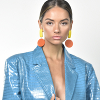 Mani Geo Oversized Wood Craft Earrings image