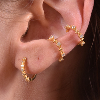 Ciana Gold Filled Diamante Cuff Earrings image