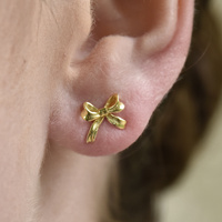 Tilda Bow Earrings & Pendant Necklace & Ring Gift Set (Gold) image