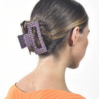 Raya Retro Checkered Hair Claw - Large