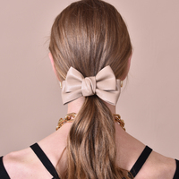 Charlotte Bow Tie Hair Clip (Tan) image
