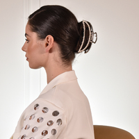 Cordelia Crescent Pearly Hair Claw - Large image