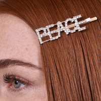 Peace Rhinestone Hair Clip image