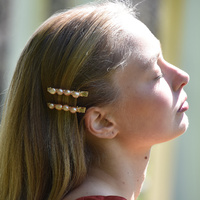 Livia Pink Freshwater Pearl Hair Clip Set image