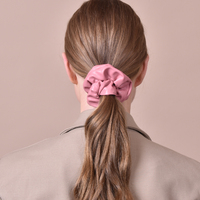 Adeline Leather Scrunchie (Plum Medium) image
