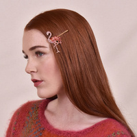 Pink Flemingo Rhinestone Statement Hair Clip image