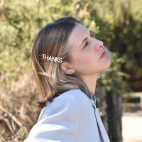 Thanks Rhinestone Hair Clip