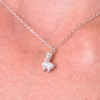 Dainty Alpaca Pendant Necklace - Silver image