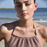 Aquarius Diamante Pendant Necklace (Silver) image